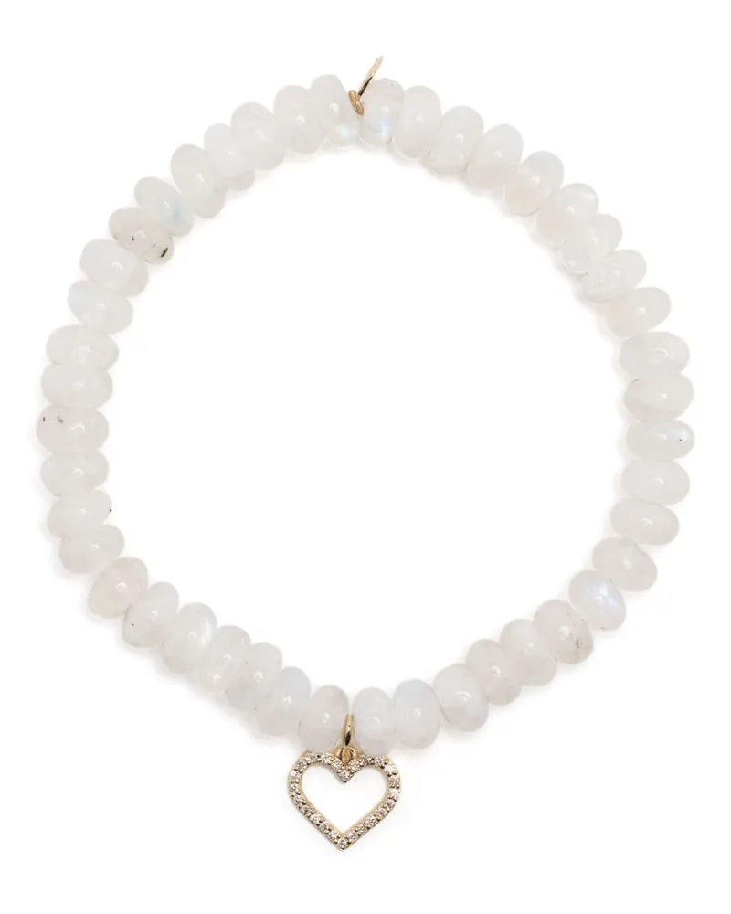 Sydney Evan 14kt Love Script Gelbgoldarmband mit Diamanten - Weiß Weiß
