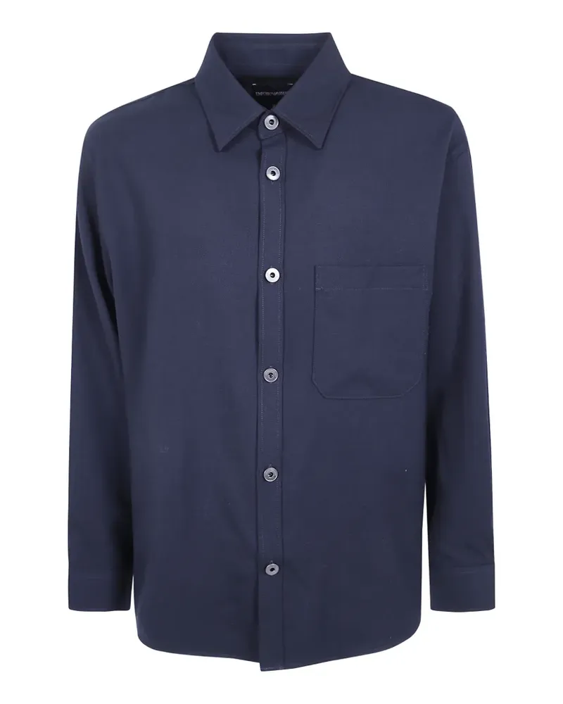 Emporio Armani Poloshirt mit Logo-Patch - Blau Blau