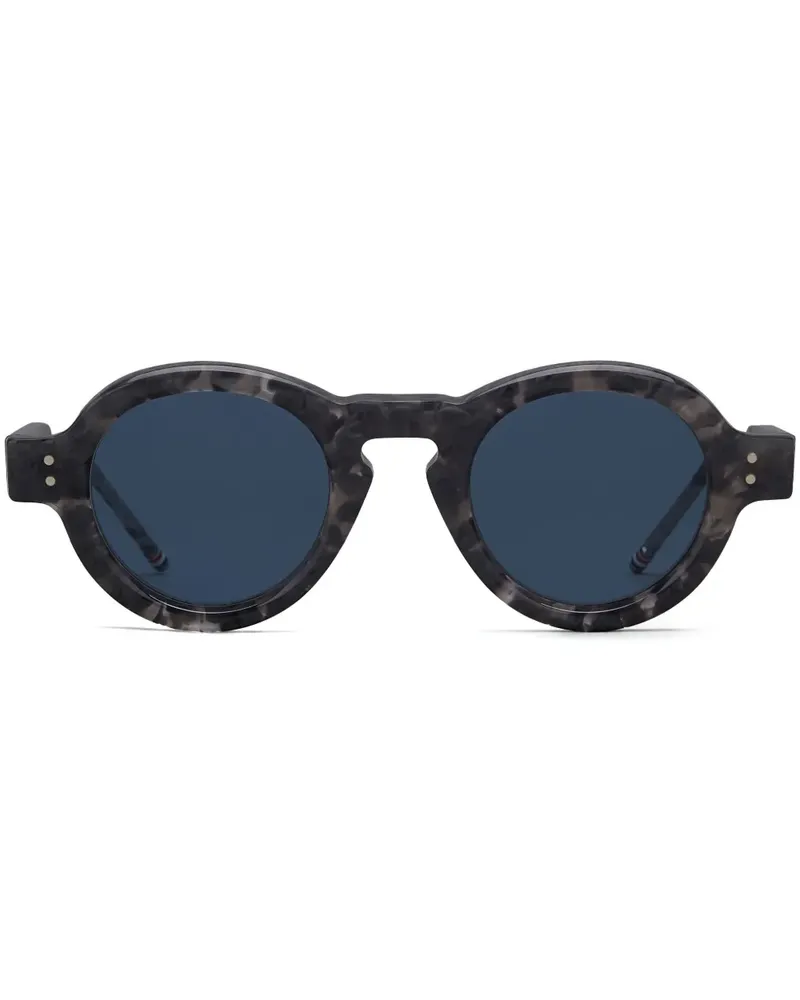 Thom Browne Runde Sonnenbrille in Schildpattoptik - Grau Grau