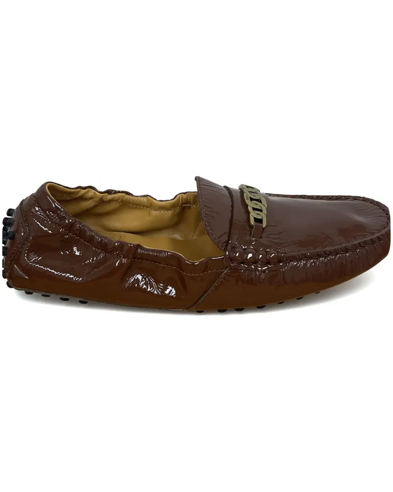 TOD'S Gommino chain-detail loafers - Braun Braun