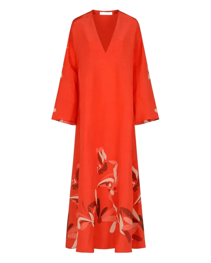 Raquel Diniz Lena printed V-neck maxi dress - Orange Orange