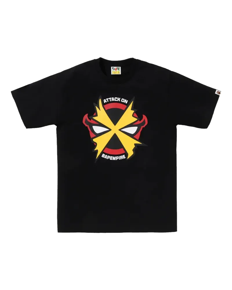BAPE Bapeman X T-Shirt mit grafischem Print - Schwarz Schwarz