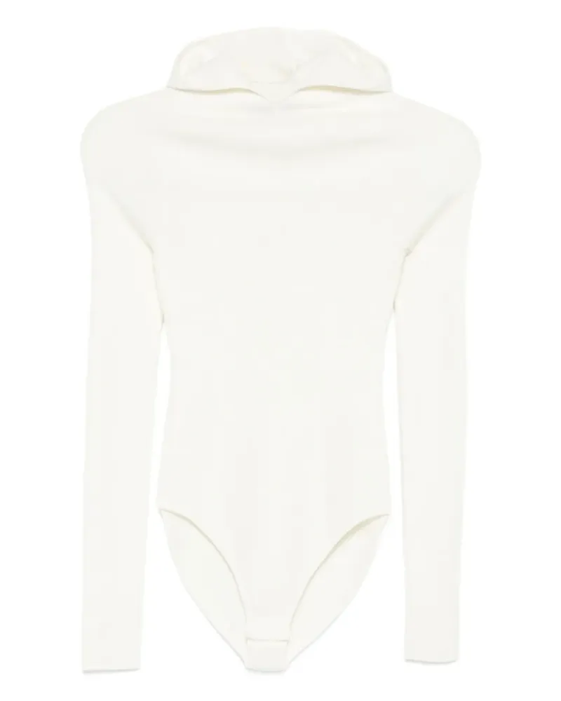 Maje Langärmeliger Body mit Kapuze - Nude Nude