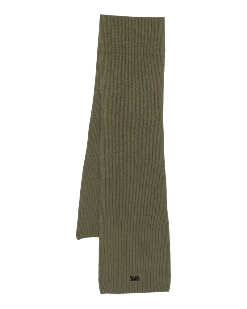 Karl Lagerfeld ribbed logo scarf - Grün Grün