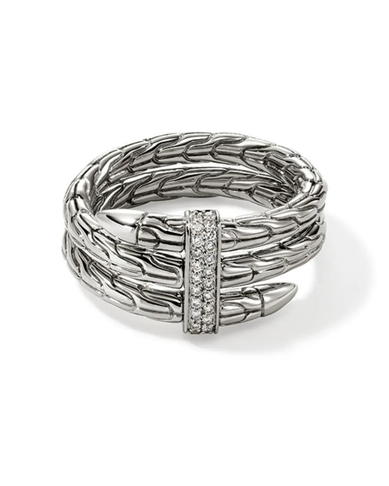 John Hardy Sterlingsilberring mit Diamanten Silber