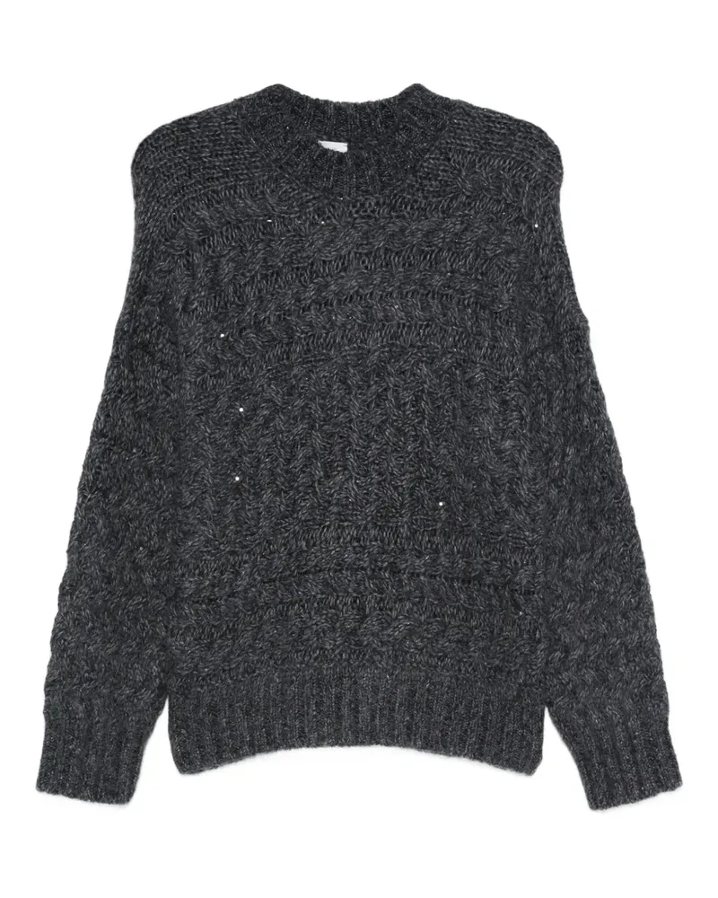 Eleventy Sweatshirt mit Pailletten - Grau Grau