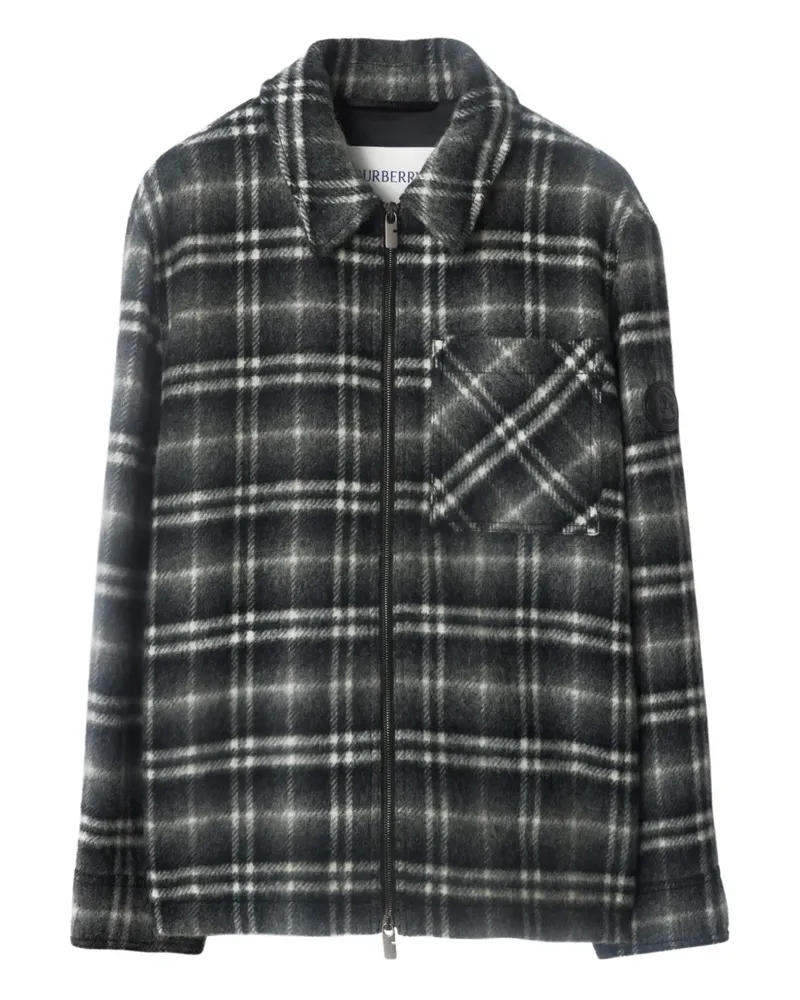 Burberry Karierte Hemdjacke aus Wolle - Schwarz Schwarz