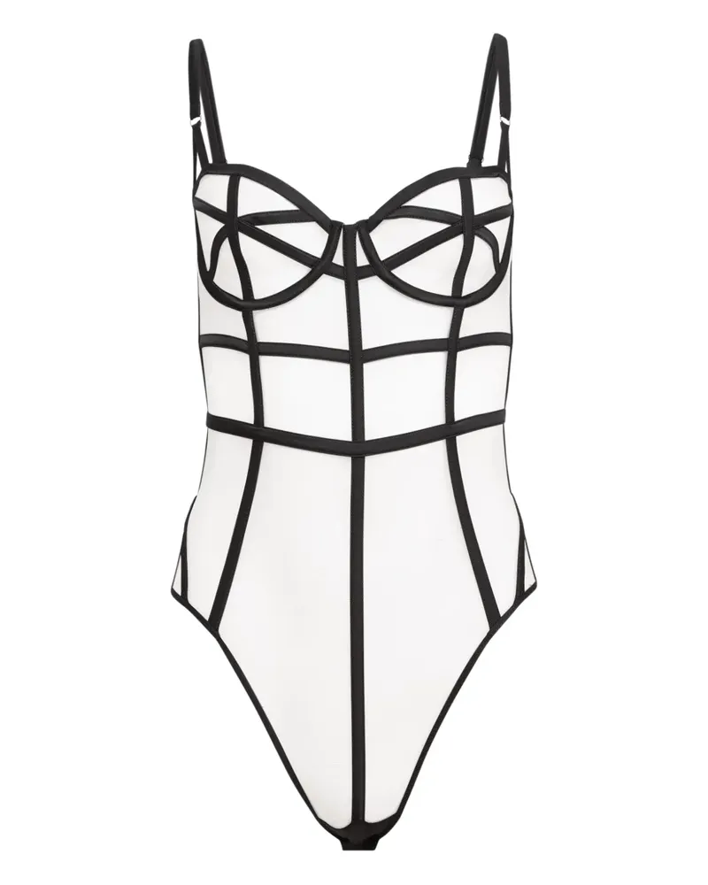 Fleur Du Mal Body mit Reißverschluss - Schwarz Schwarz