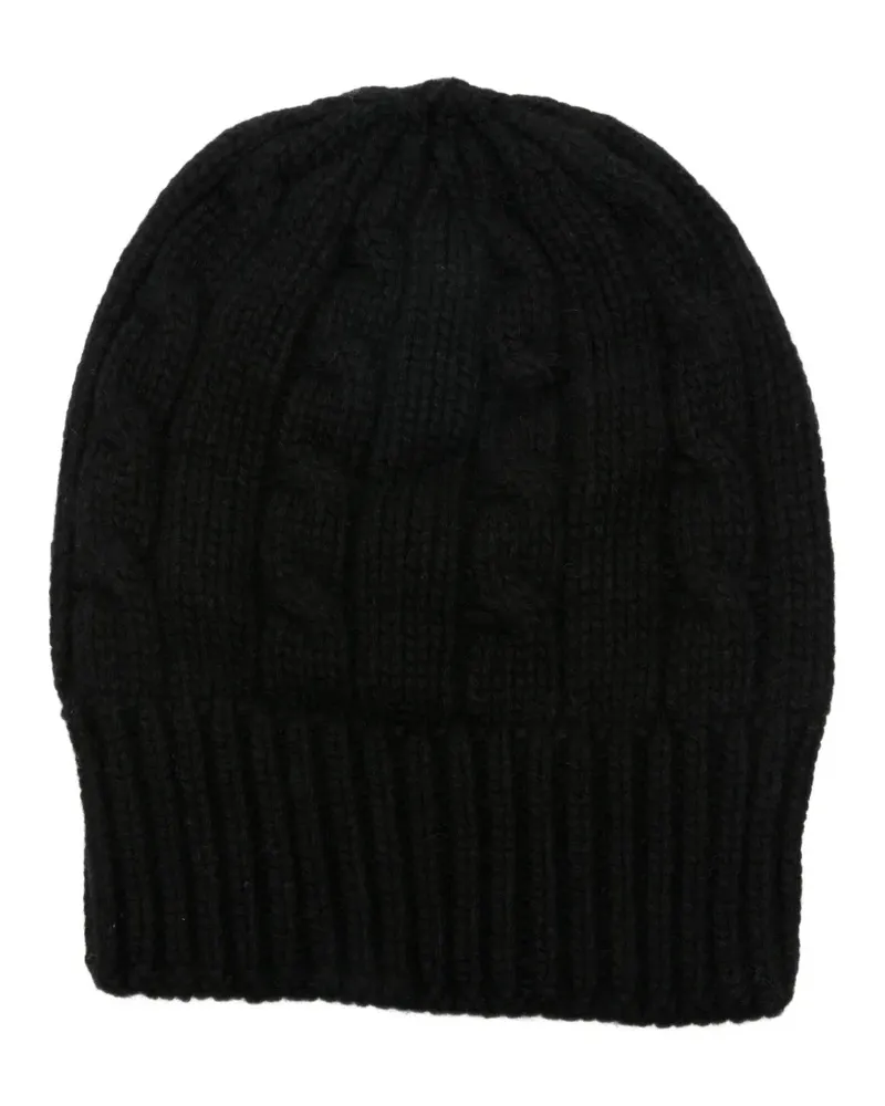 CENERE GB cable-knit beanie hat - Schwarz Schwarz