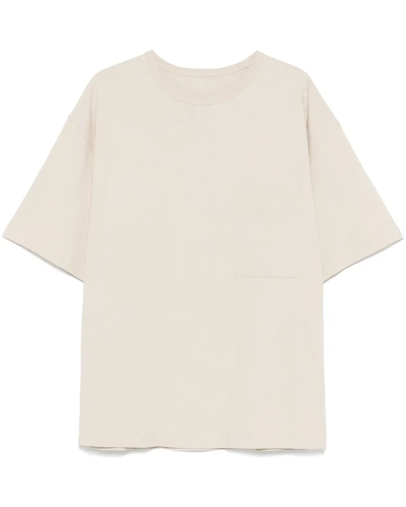 Christophe Lemaire T-Shirt mit Brusttasche - Nude Nude