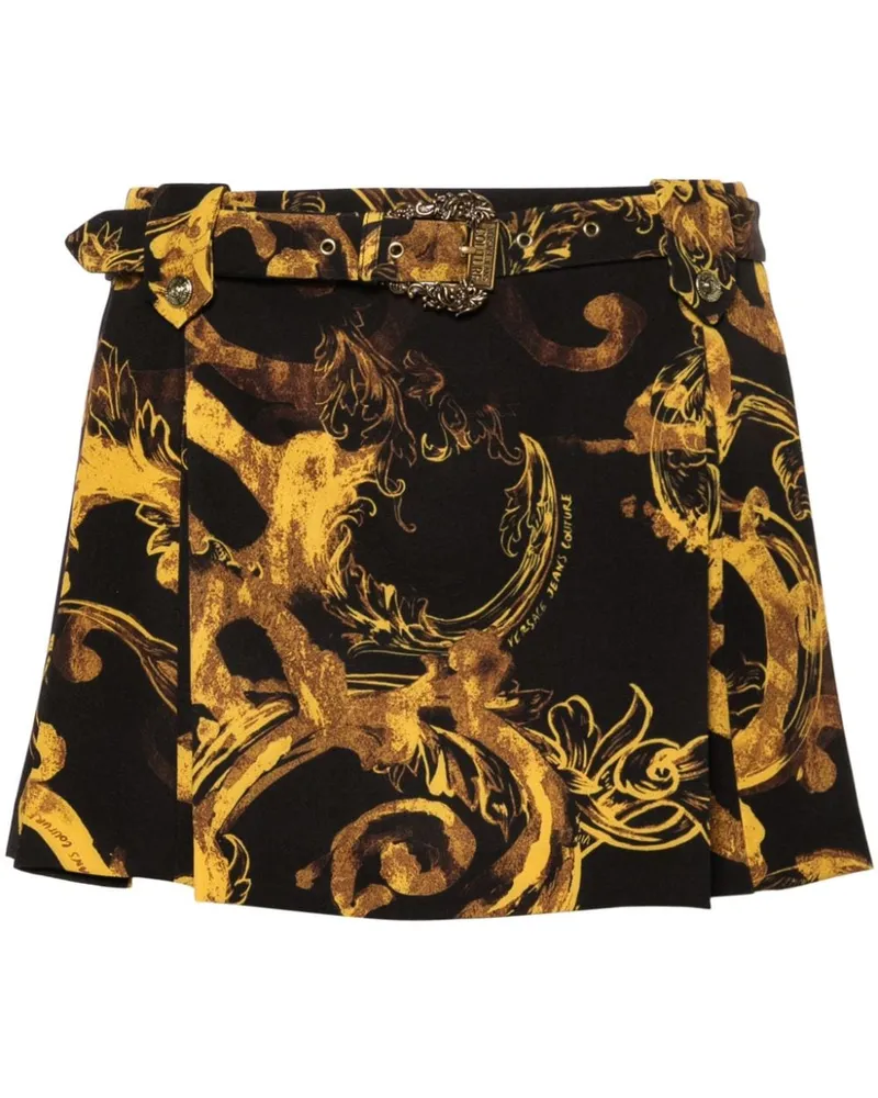Versace Jeans Minirock mit "Watercolour Couture"-Print - Schwarz Schwarz