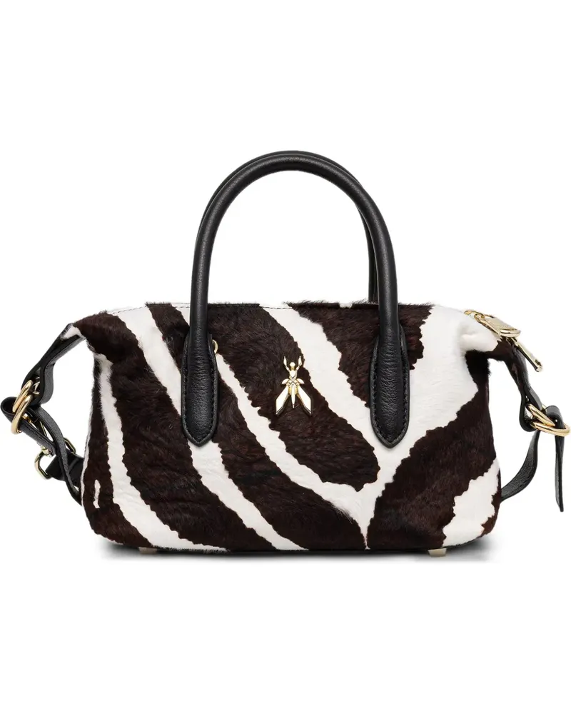 Patrizia Pepe Schultertasche mit Zebra-Print - Braun Braun
