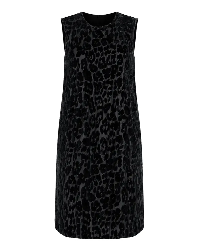 Dolce & Gabbana Samt-Minikleid mit Leoparden-Print - Schwarz Schwarz