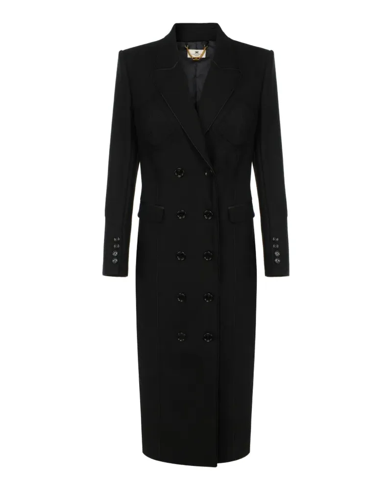 Elisabetta Franchi coat in double layer crêpe fabric - Schwarz Schwarz