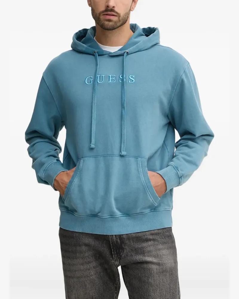 Guess Hoodie mit Logo-Stickerei - Blau Blau