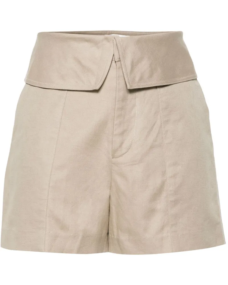 Frame Denim Shorts mit umgeschlagenem Bund Nude