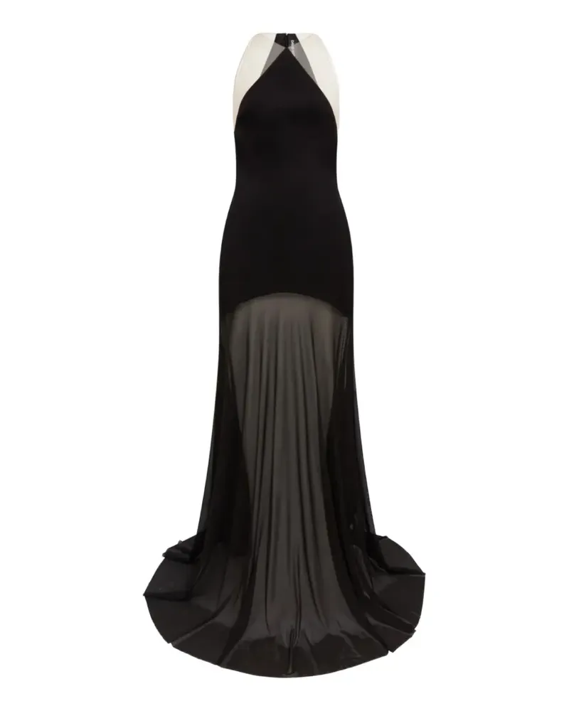 David Koma halterneck maxi dress - Schwarz Schwarz