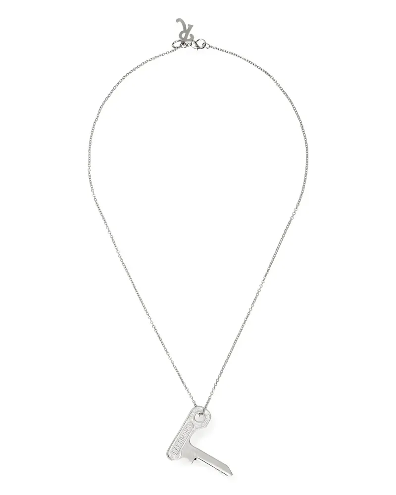 Raf Simons Kleine Key On Hanger Halskette - Silber Silber