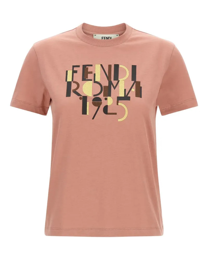 Fendi Besticktes T-Shirt - Rosa Rosa