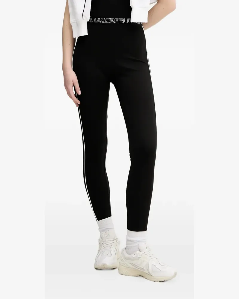 Karl Lagerfeld Leggings mit Logo-Bund - Schwarz Schwarz