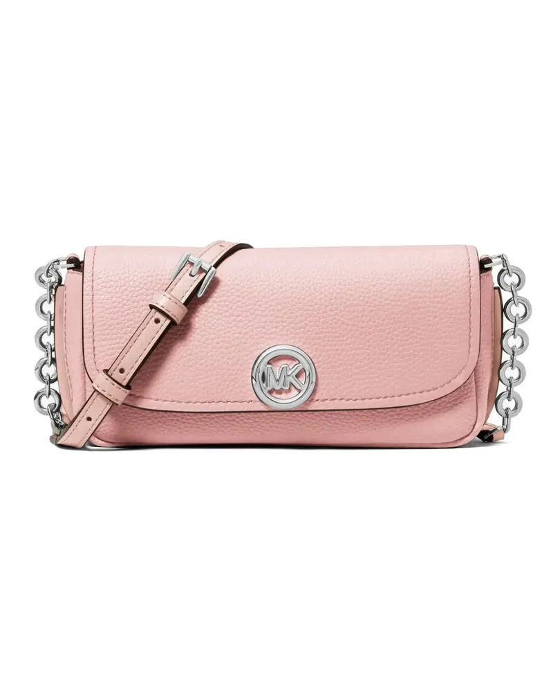 Michael Kors pebbled-leather chain-link shoulder bag - Rosa Rosa