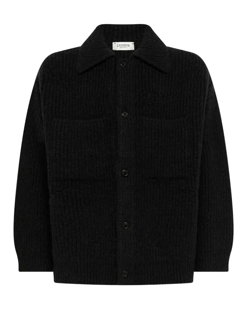 Laneus Cardigan im Distressed-Look - Schwarz Schwarz