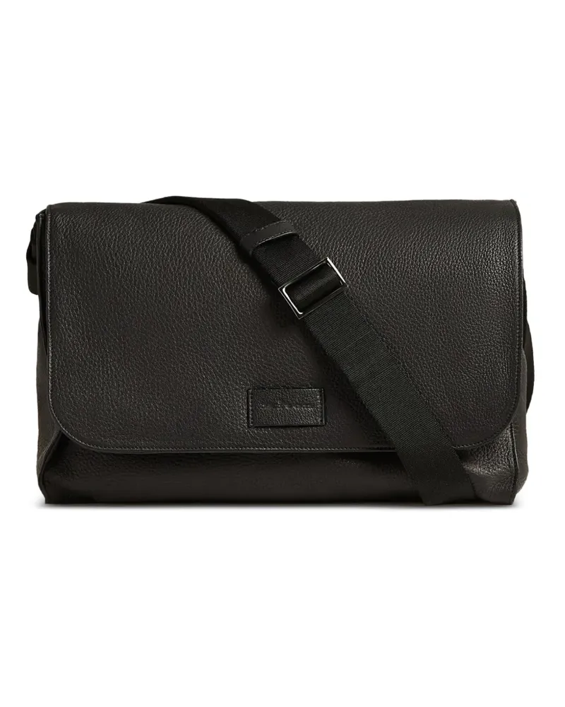 Kiton Schultertasche aus gekörntem Leder - Schwarz Schwarz
