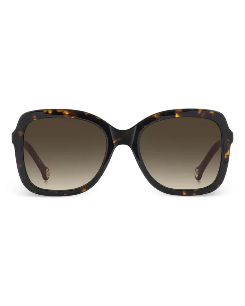 Carolina Herrera New York Eckige Sonnenbrille in Schildpattoptik - Braun Braun