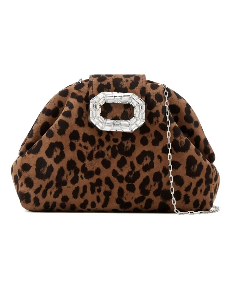 Amina Muaddi Camelia leopard-print mini bag - Braun Braun