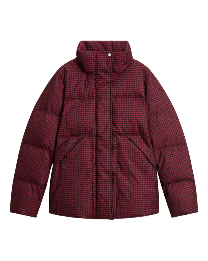 Woolrich Daunenjacke mit Hahnentrittmuster - Rot Rot