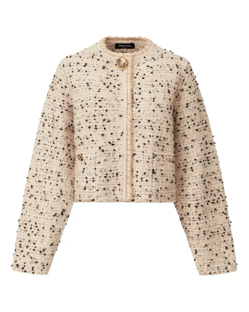 Fabiana Filippi Tweed-Jacke mit goldfarbenen Knöpfen - Nude Nude