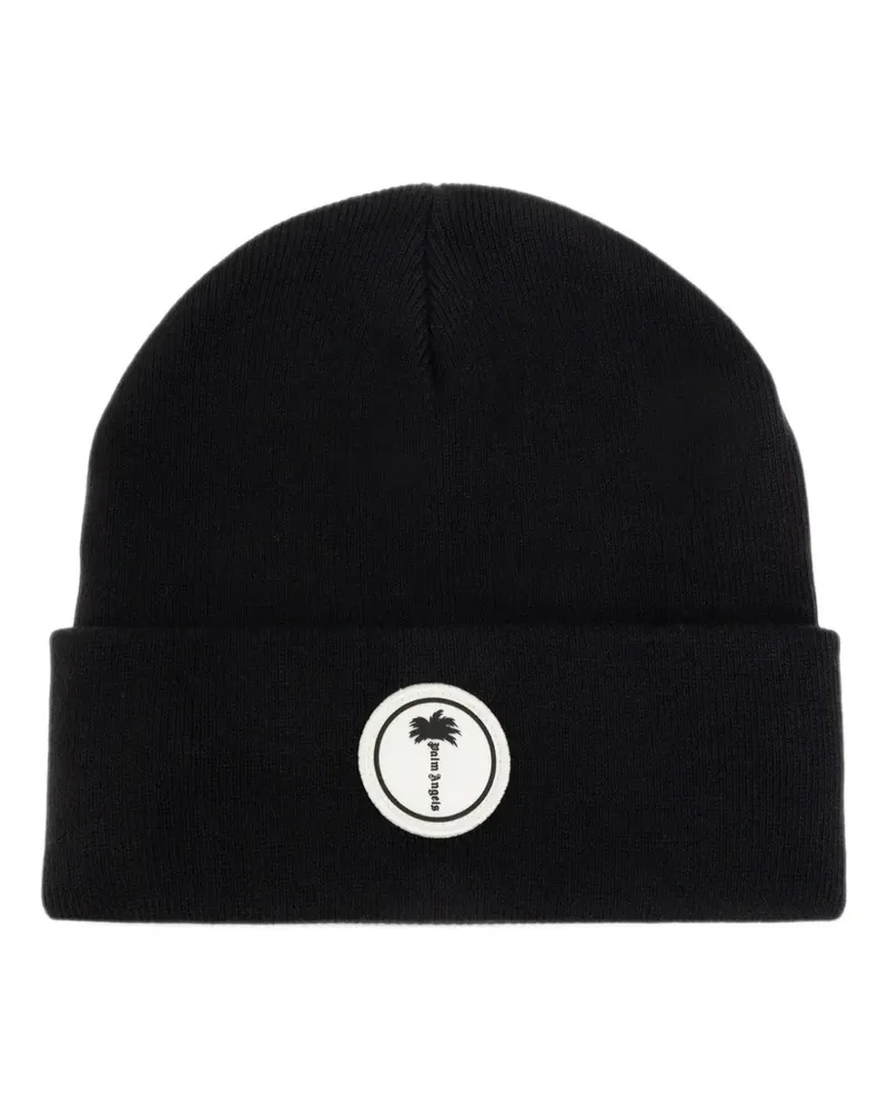 Palm Angels logo-patch beanie hat - Schwarz Schwarz