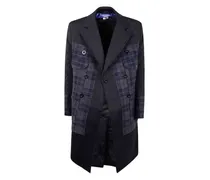 Gesteppter Mantel mit Karo - Blau