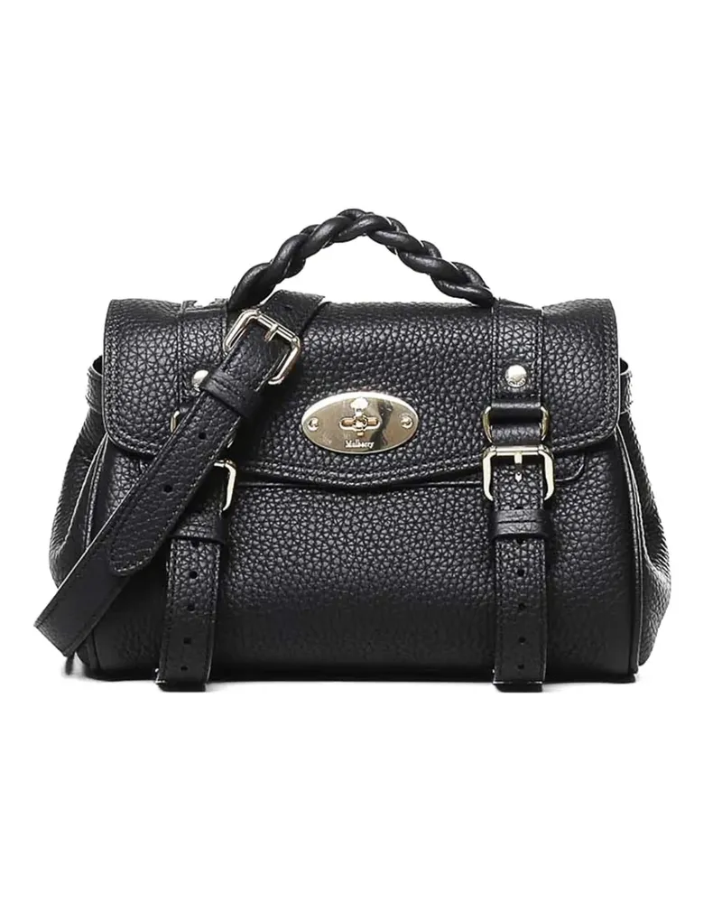 Mulberry Mini Alexa Satchel-Tasche mit Flechthenkel - Schwarz Schwarz