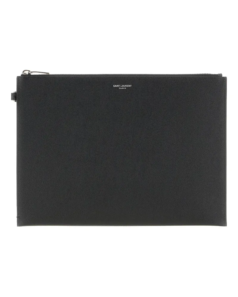 Saint Laurent Clutch mit Reißverschluss - Schwarz Schwarz