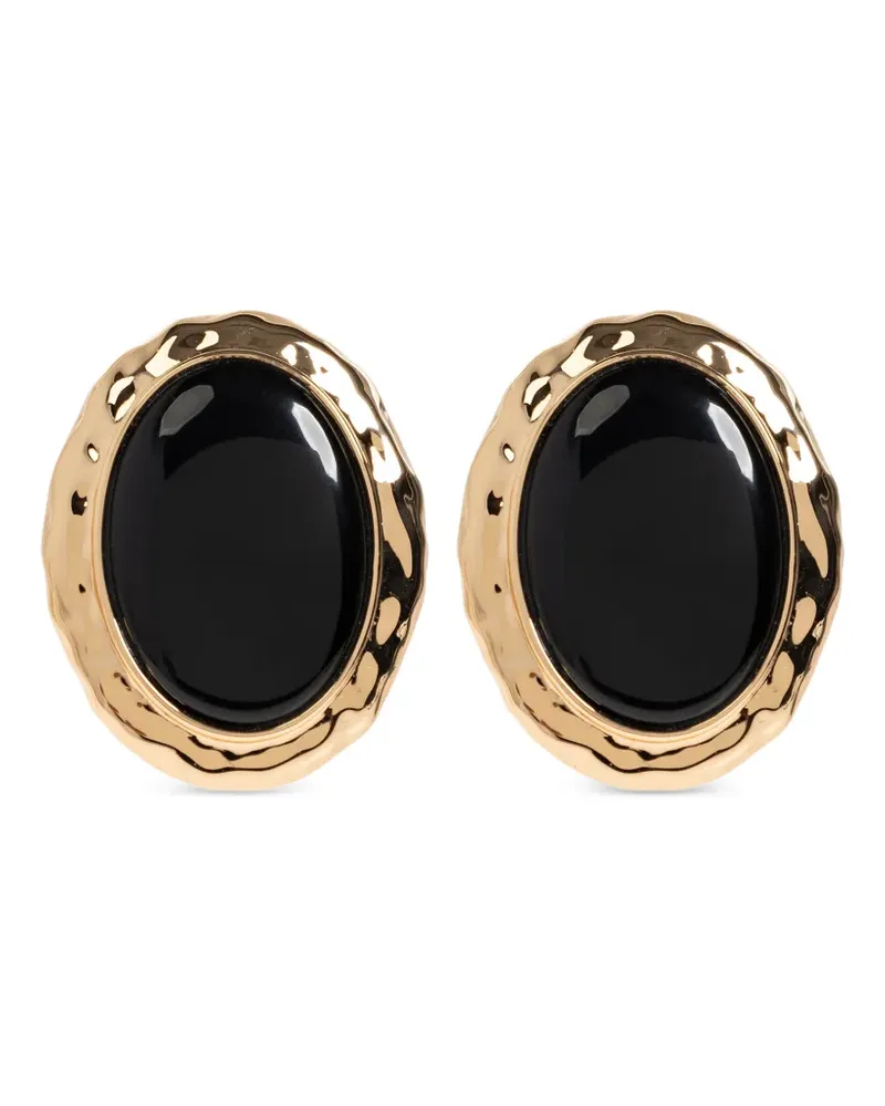 Self-Portrait stone-inlay earrings - Gold Gold