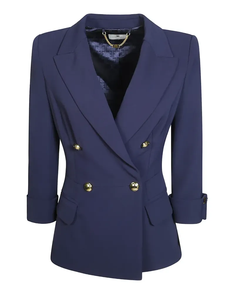 Elisabetta Franchi double-breasted pleated-back jacket - Blau Blau