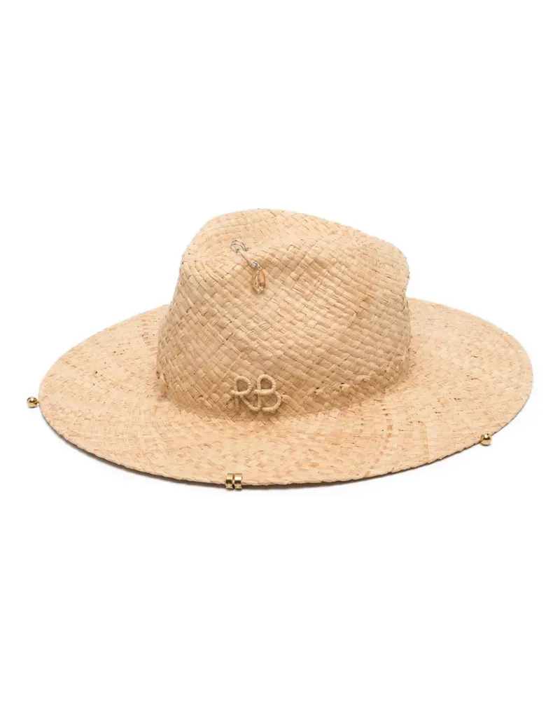 RUSLAN BAGINSKIY chain strap fedora hat - Nude Nude