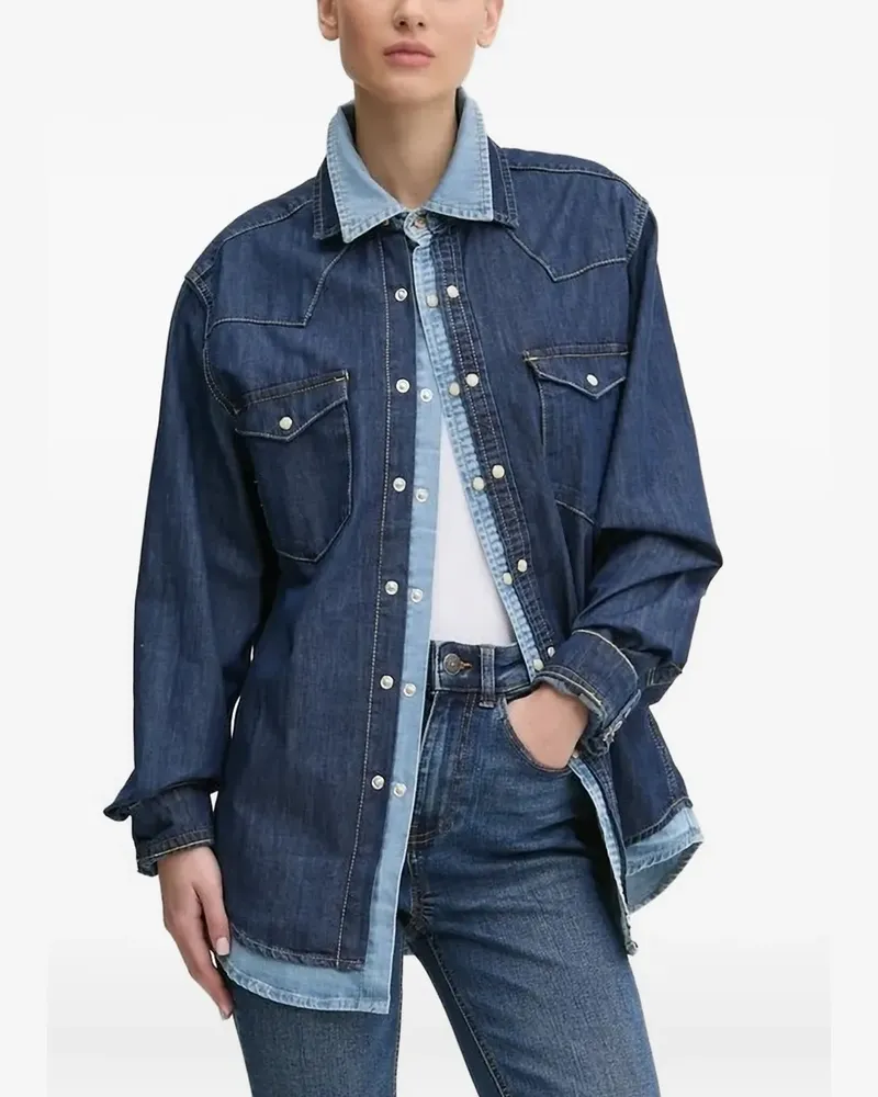 Desigual Jeanshemd im Western-Look - Blau Blau