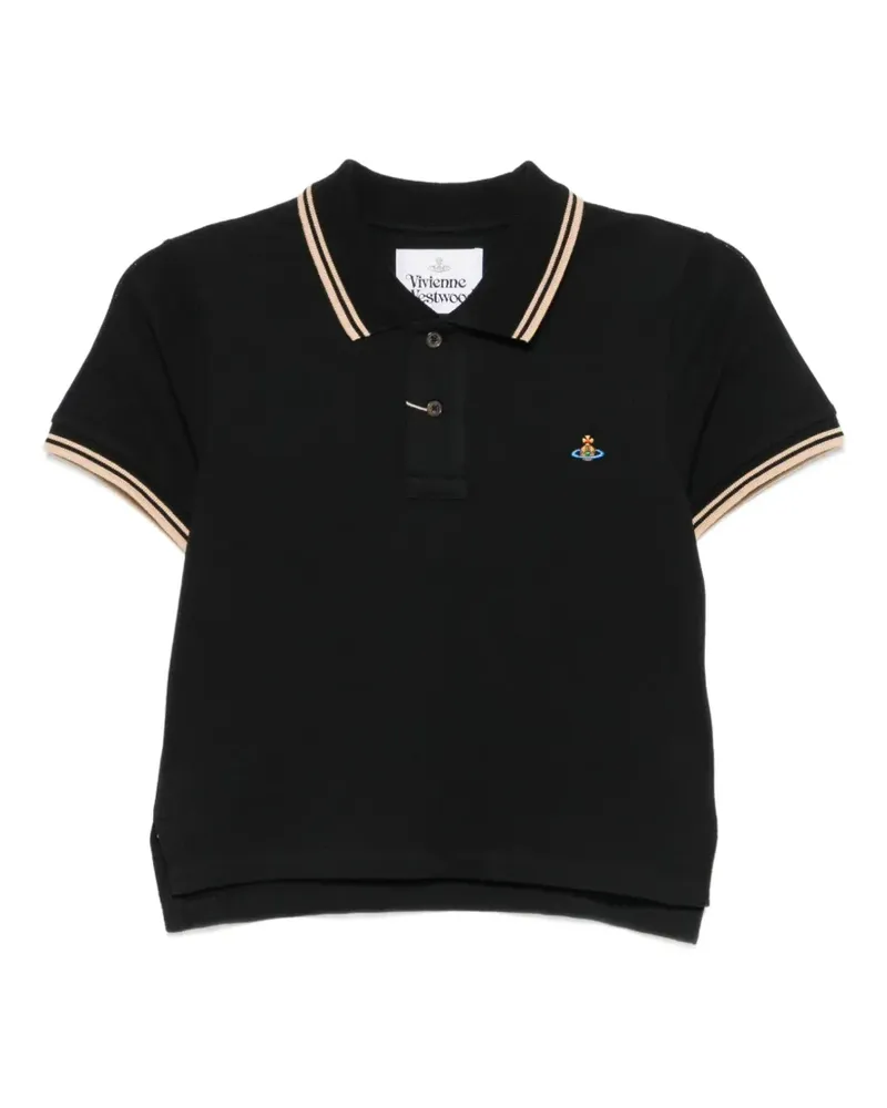 Vivienne Westwood Orb-embroidered polo shirt - Schwarz Schwarz