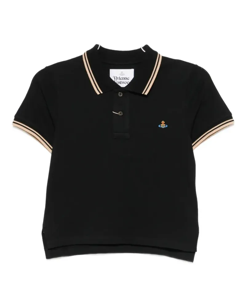 Vivienne Westwood Orb-embroidered polo shirt - Schwarz Schwarz