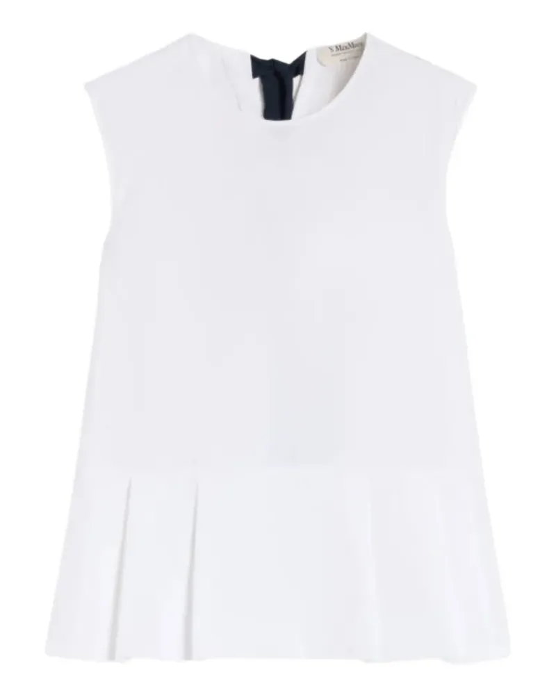 Max Mara Oberteil mit Schleife - Weiß Weiß
