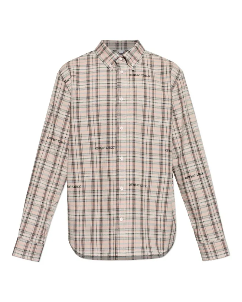 OFF-WHITE Marker logo-embroidered shirt - Rosa Rosa