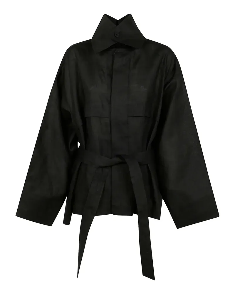 Issey Miyake Hempen Jacke - Schwarz Schwarz