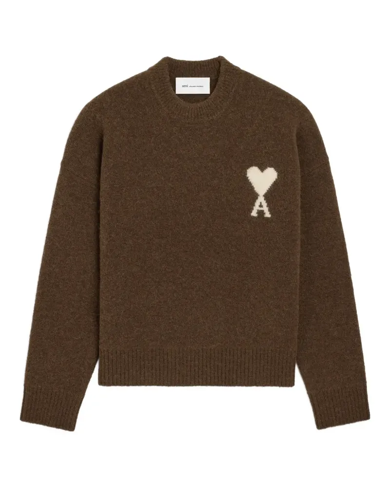 AMI Paris Ami de Coeur Intarsien-Pullover - Braun Braun