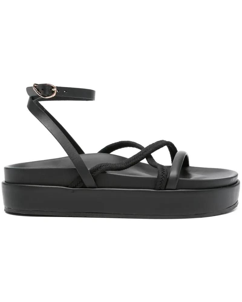 Ancient Greek Sandals Sandalen mit Plateau 30mm - Schwarz Schwarz