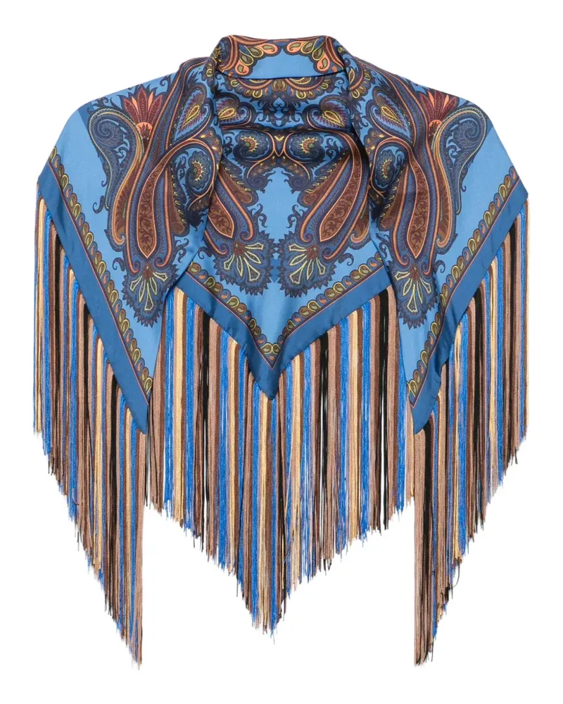 Etro Schal mit Paisley-Print - Blau Blau