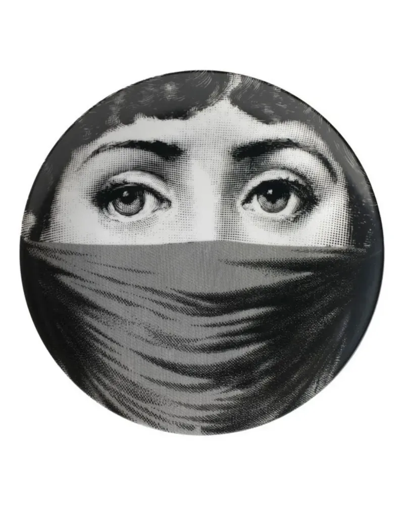 Fornasetti Teller mit Foto-Print - Schwarz Schwarz