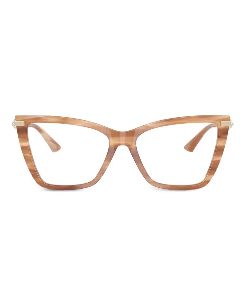 Jimmy Choo Gestreifte Brille im Butterfly-Design - Braun Braun