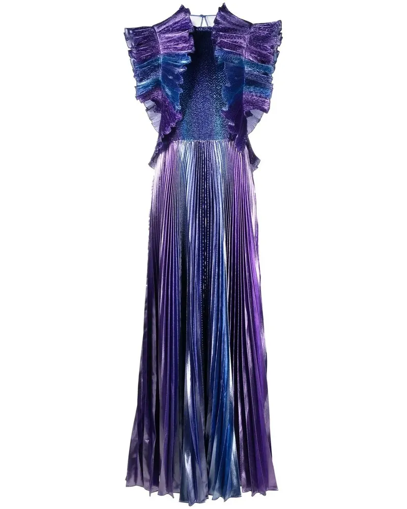 Alberta Ferretti Trägerkleid mit Rüschen - Violett Violett